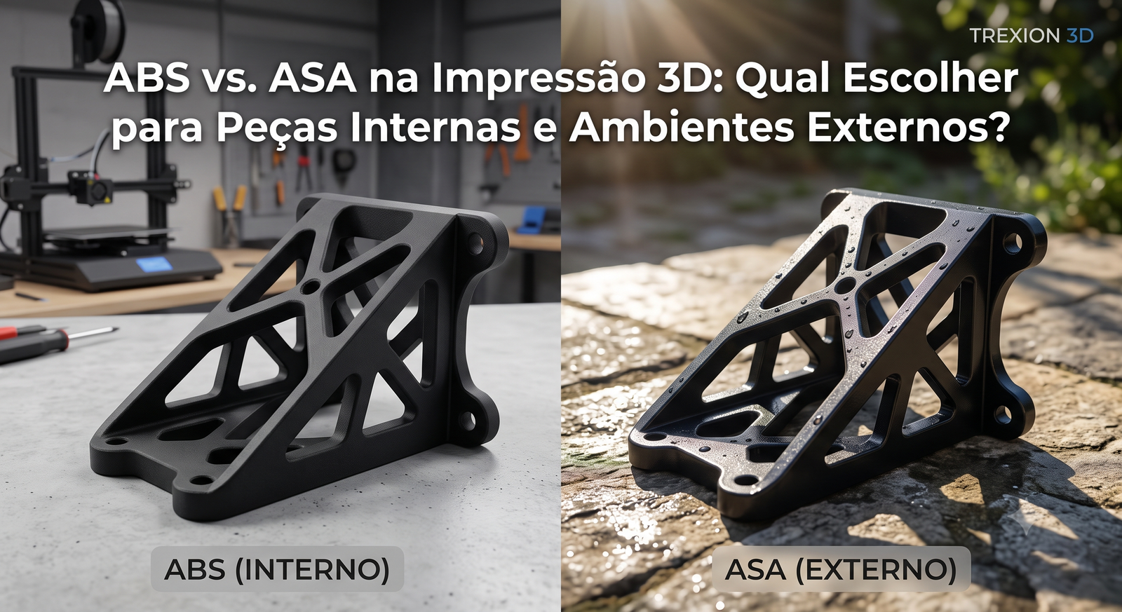 ABS vs. ASA na Impressão 3D: Qual Escolher para Ambientes Externos e Peças Técnicas?