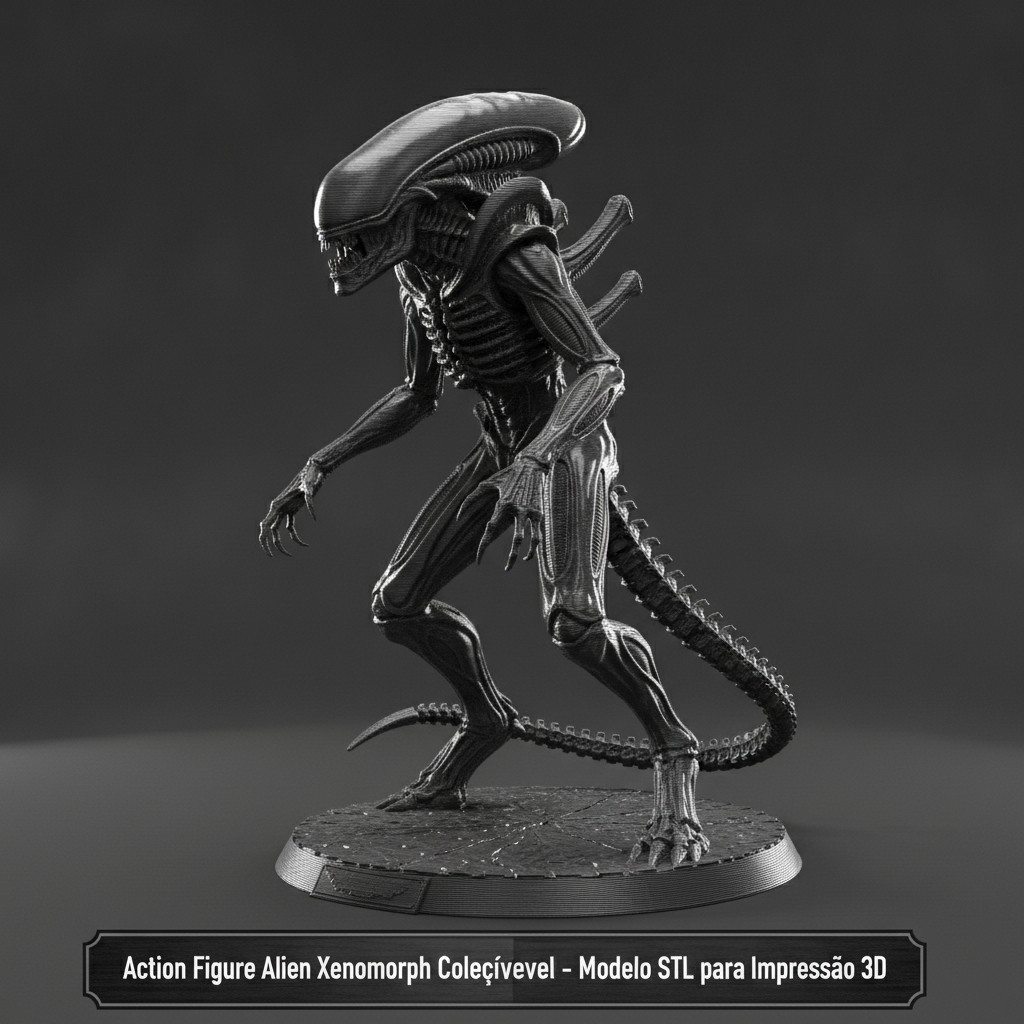 Action Figure Alien Xenomorph Colecionável - Modelo STL para Impressão 3D