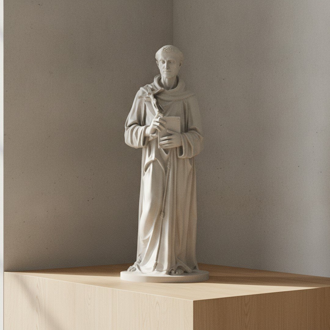 Foto da galeria do produto Estátua São Francisco de Assis 12cm - Escultura 3D Premium