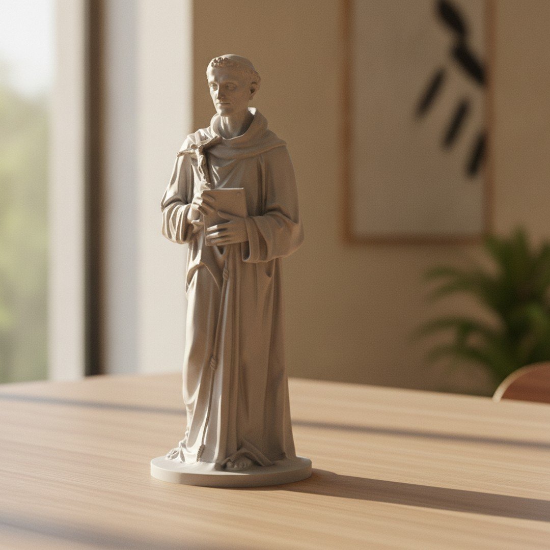 Foto da galeria do produto Estátua São Francisco de Assis 12cm - Escultura 3D Premium
