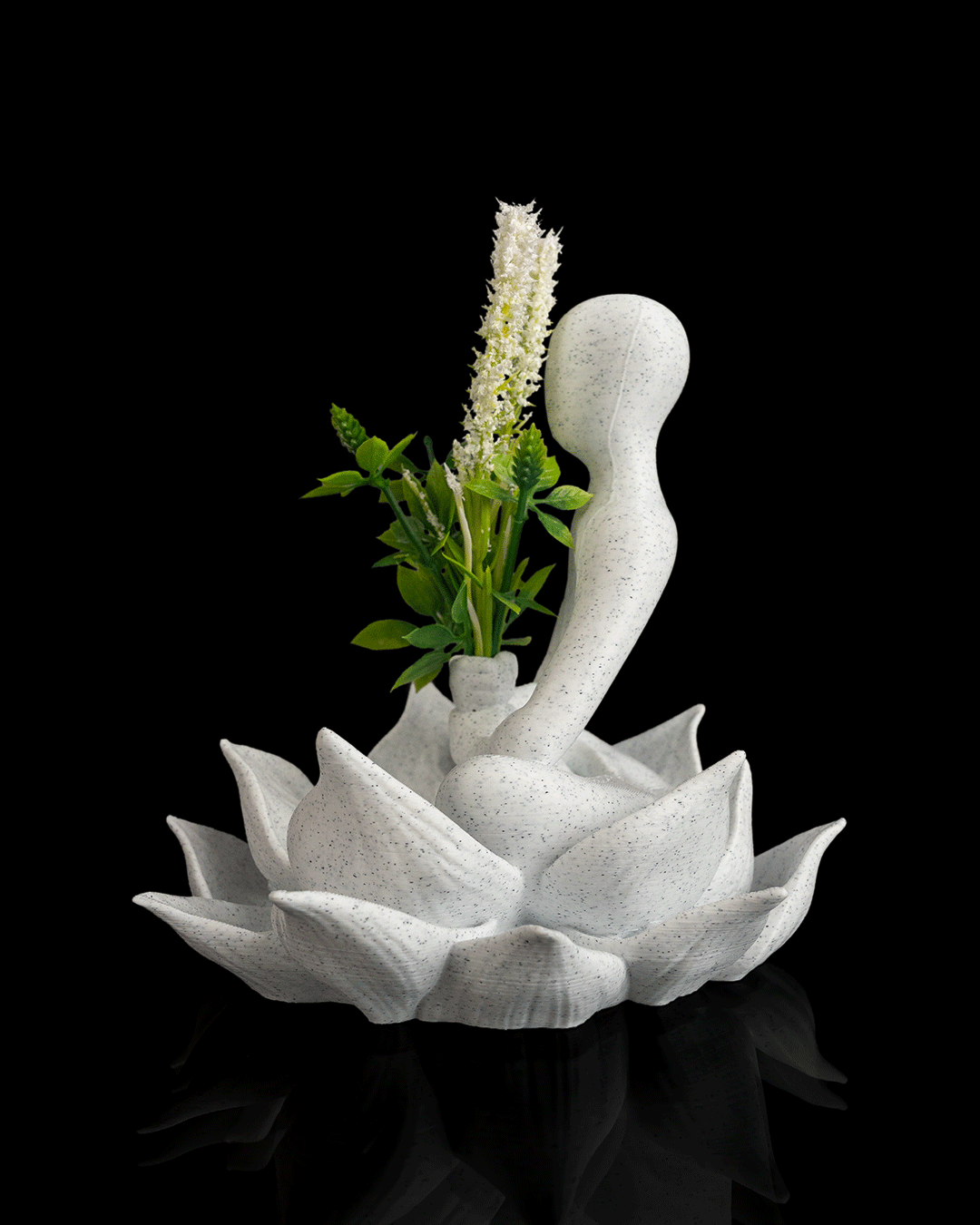 Foto da galeria do produto Estátua Meditador Flor de Lótus 3D