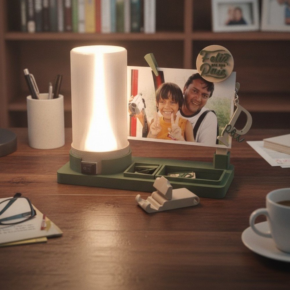 Luminária Organizadora Lumina -  Porta Retrato Dia dos Pais . Até 12x no cartão