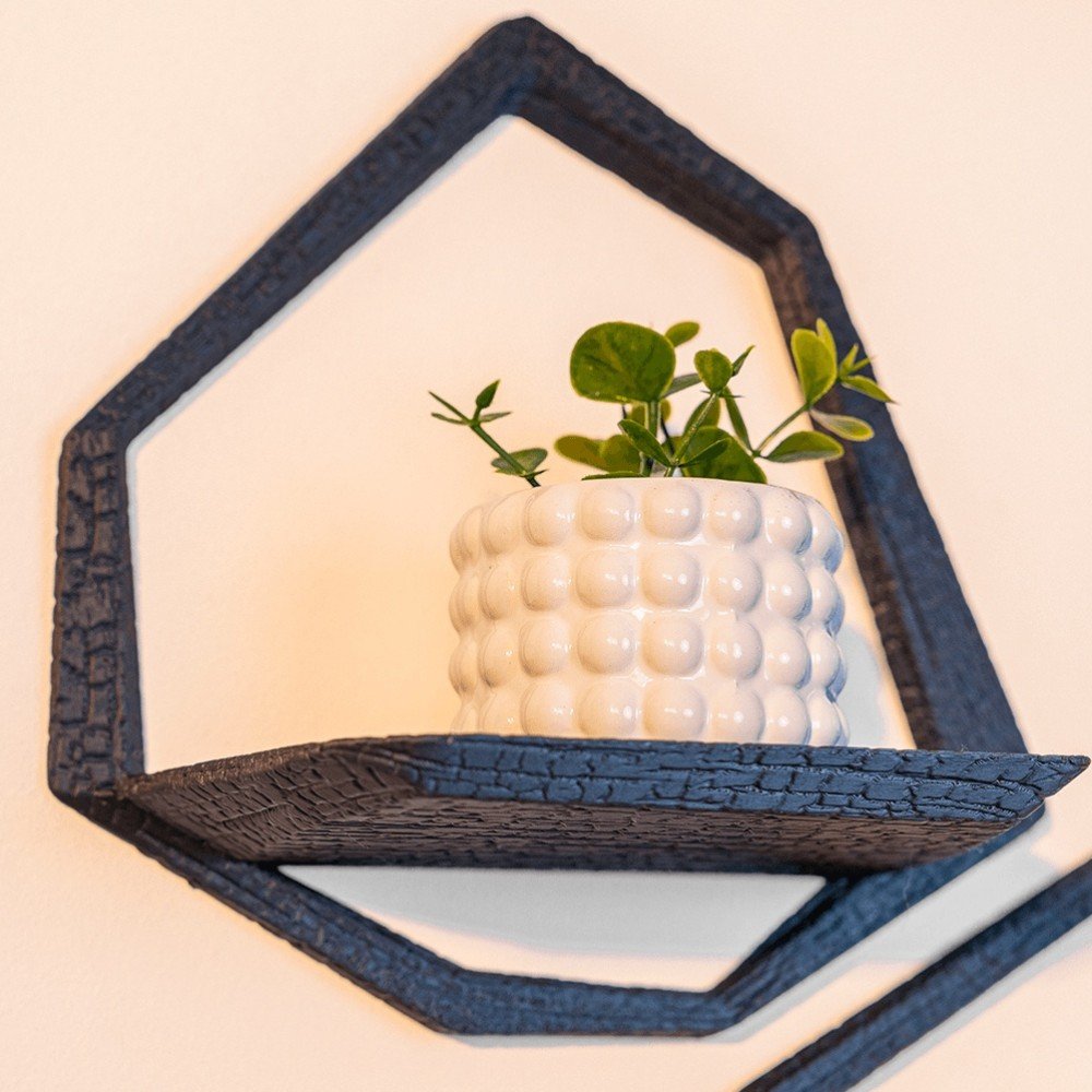 Foto da galeria do produto Kit 3 Nichos Geométricos com textura 3D Parede