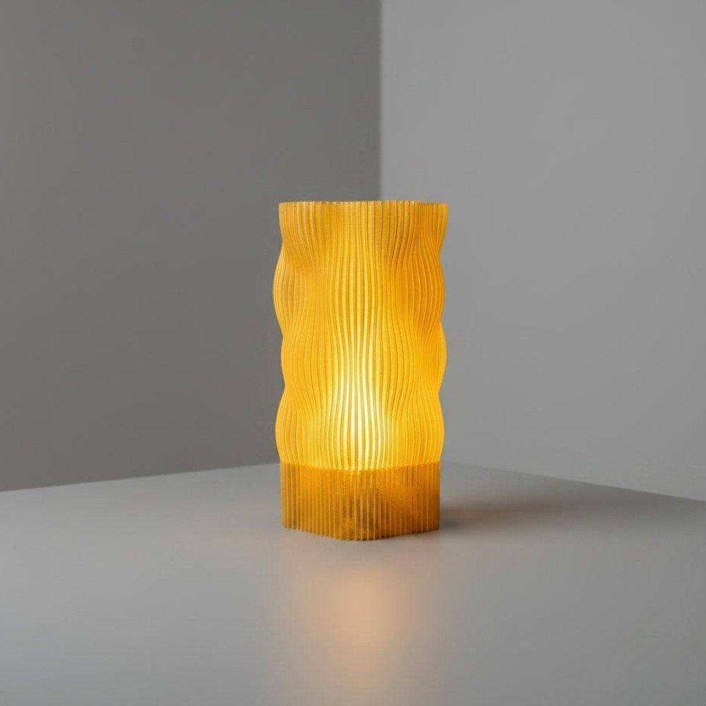 Foto da galeria do produto Luminária de Mesa Bubble Amarela 3D