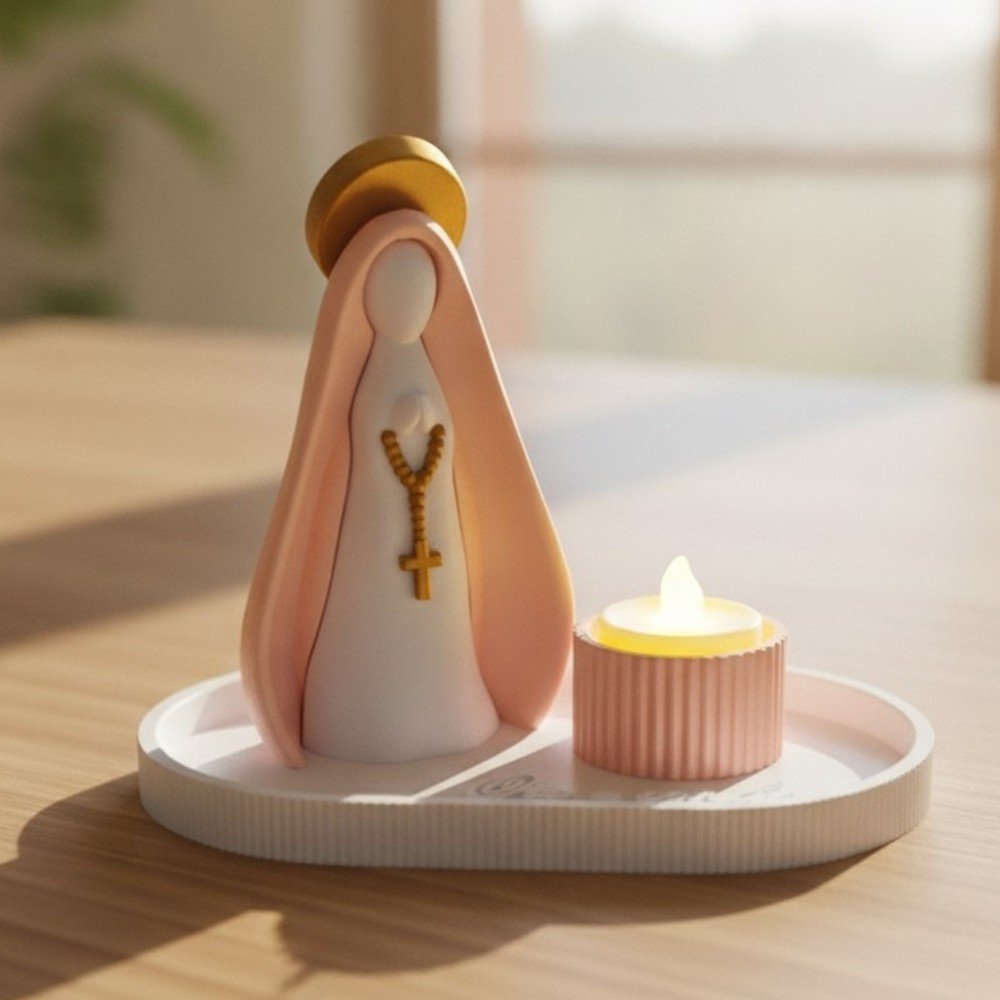 Foto da galeria do produto Nossa Senhora 3D com Vela LED