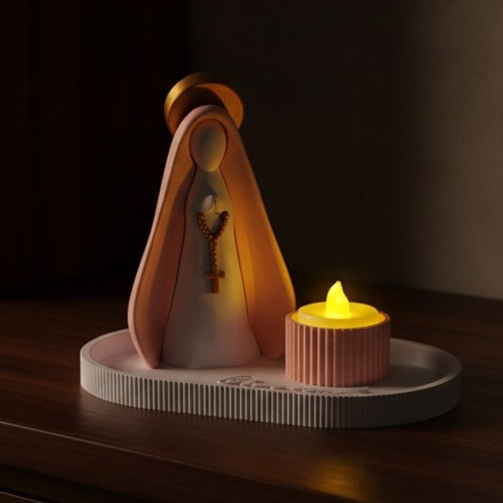 Foto da galeria do produto Nossa Senhora 3D com Vela LED