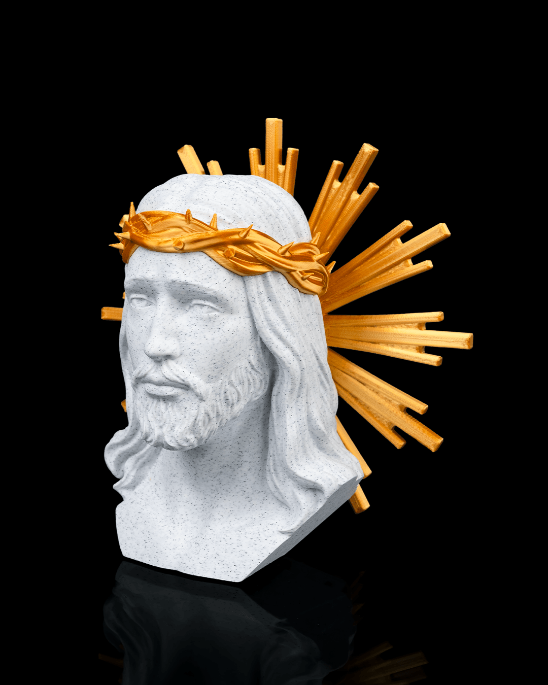Foto da galeria do produto Busto Jesus Cristo com Auréola 3D