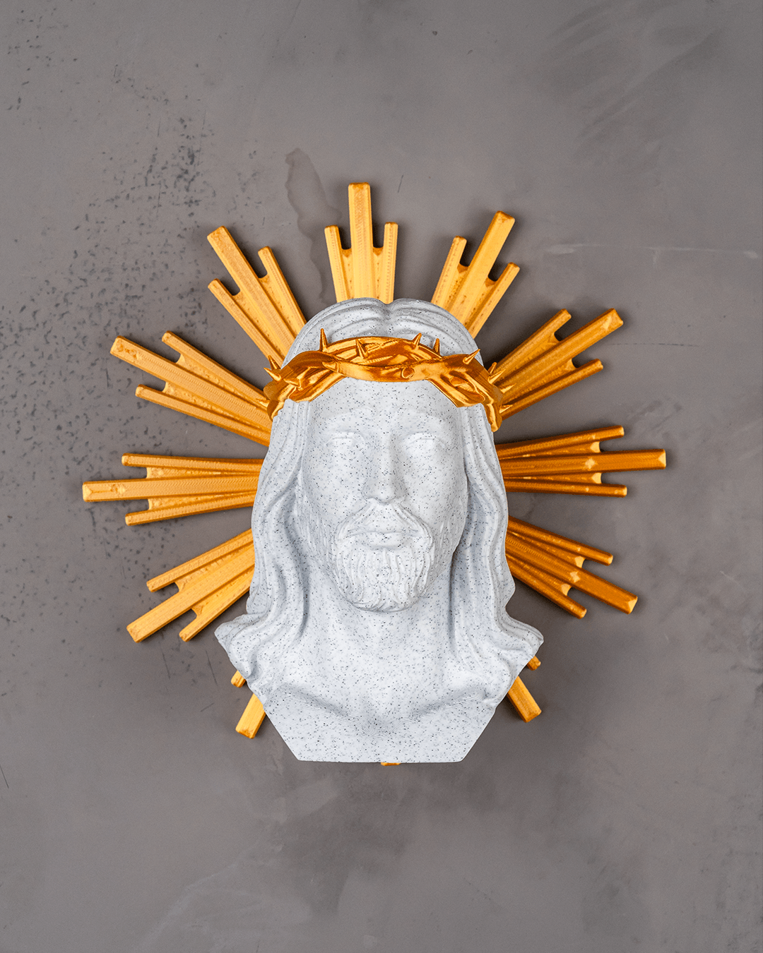 Foto da galeria do produto Busto Jesus Cristo com Auréola 3D