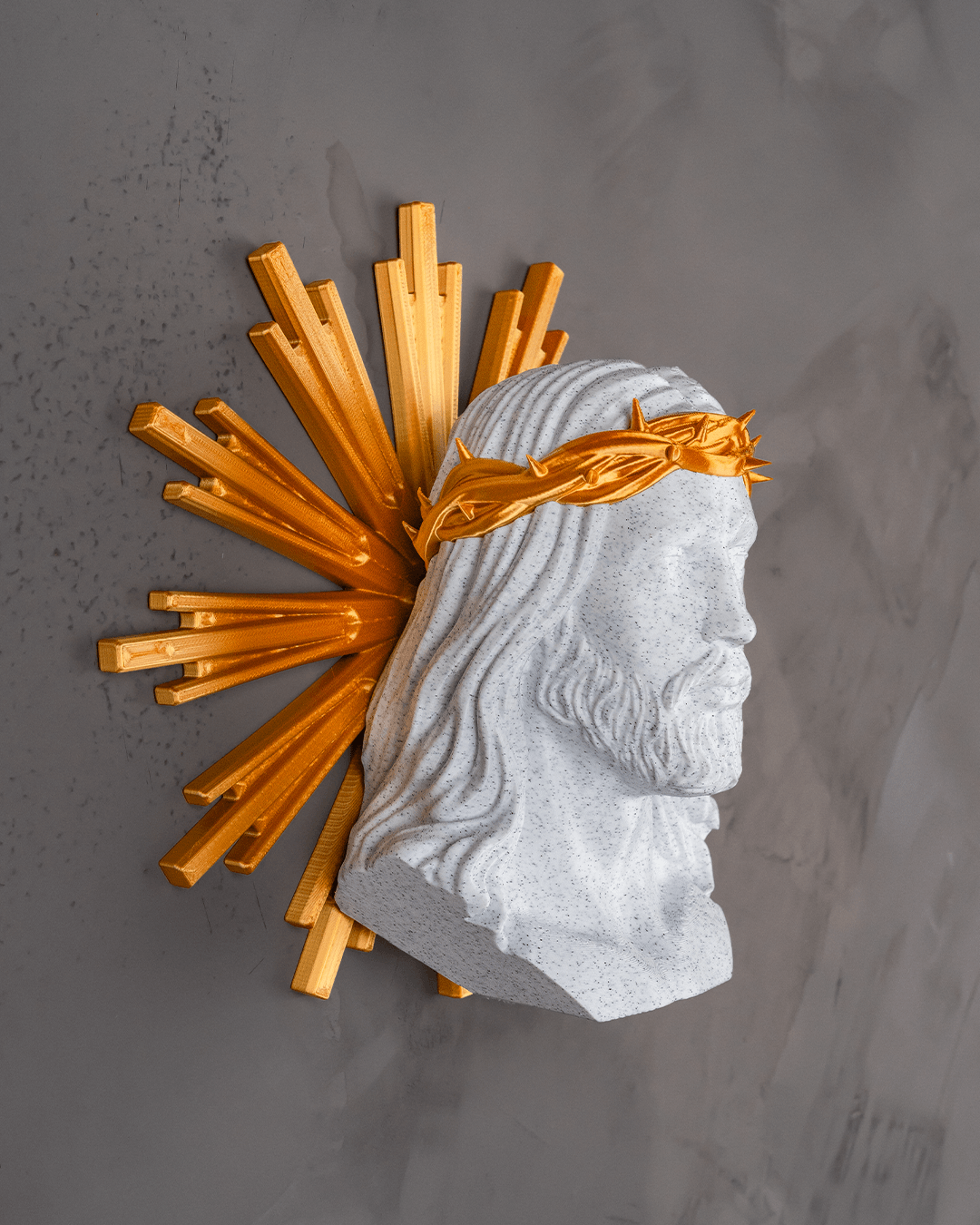 Foto da galeria do produto Busto Jesus Cristo com Auréola 3D