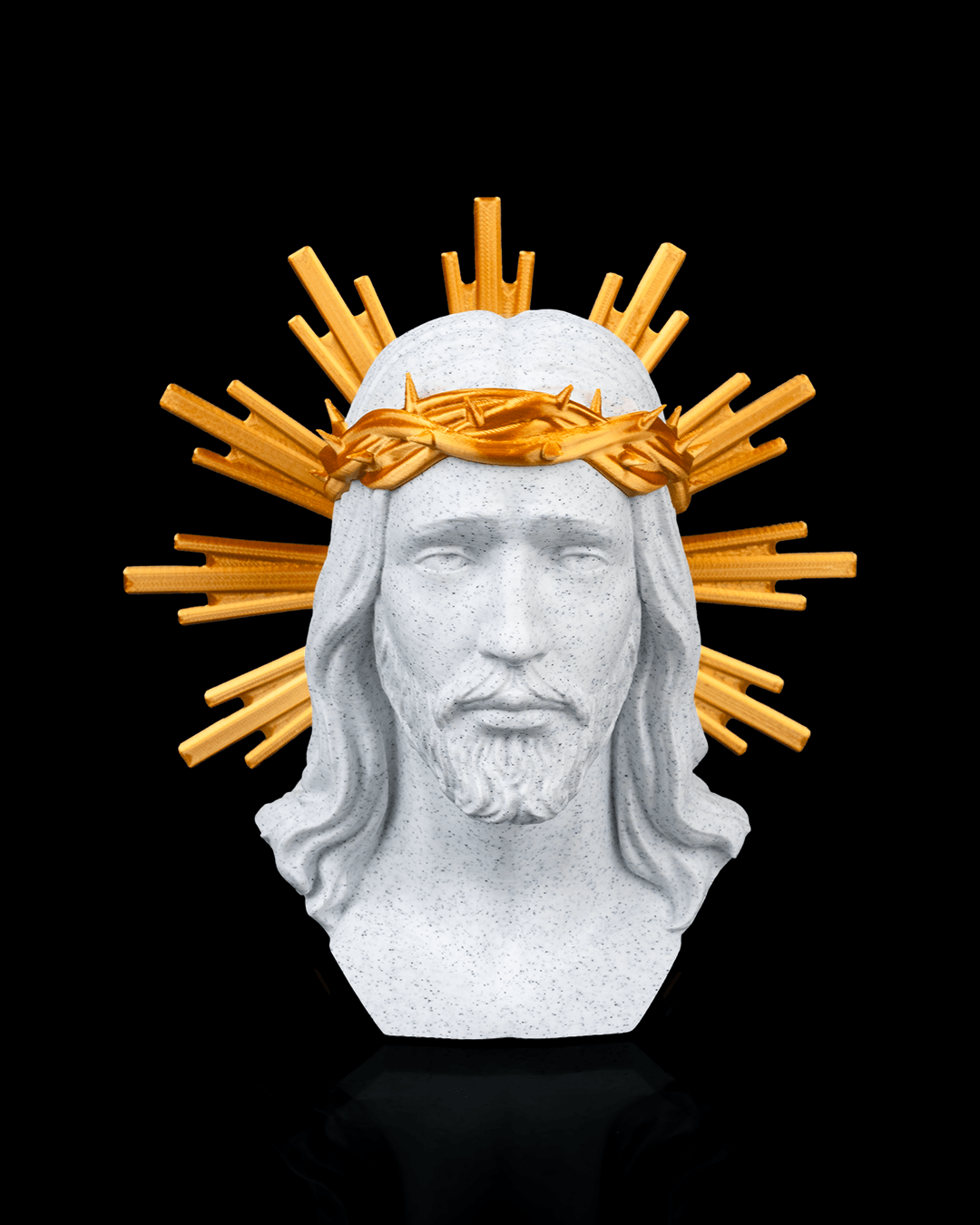 Busto Jesus Cristo com Auréola 3D