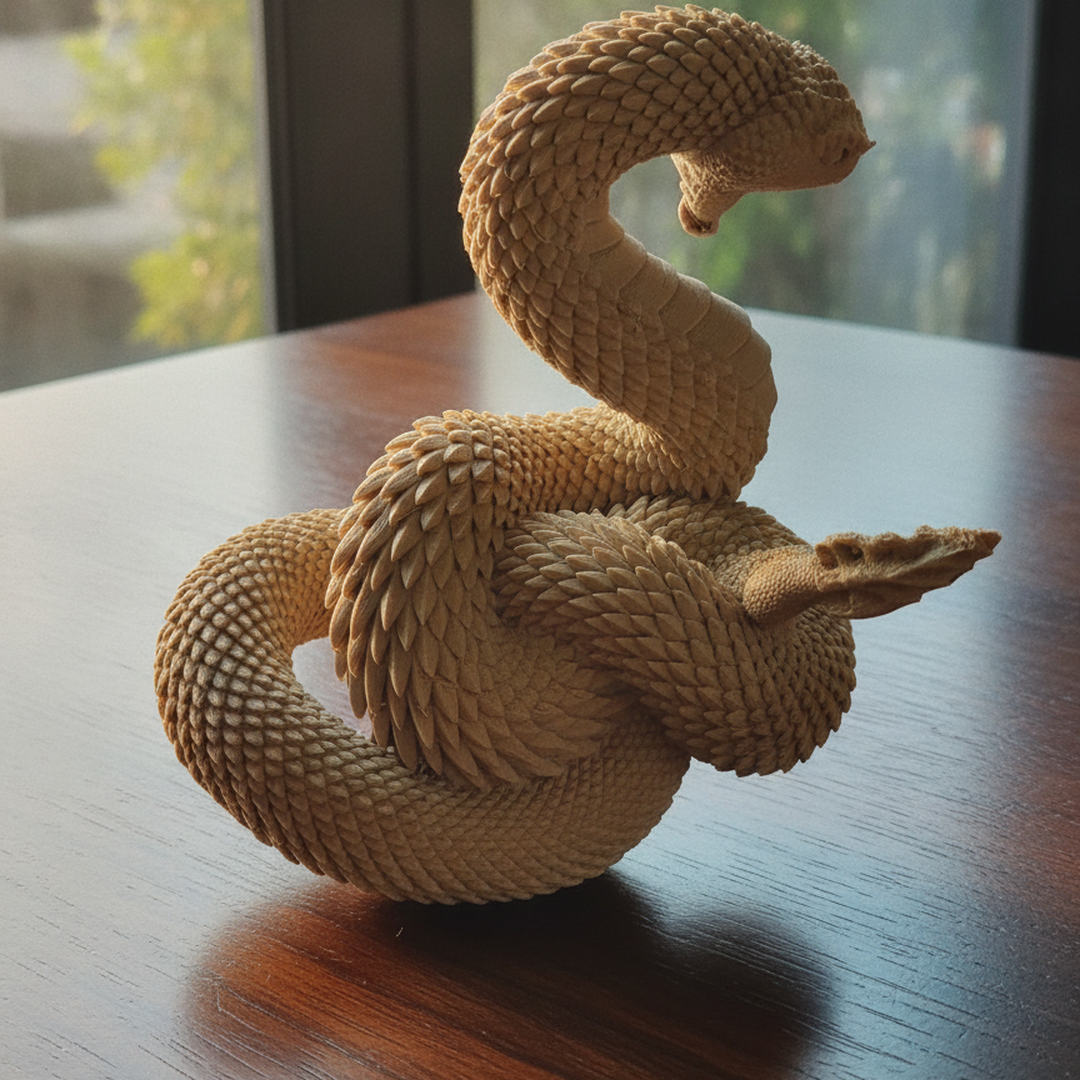 Mini Cascavel 3D Detalhada em PLA - Peça Colecionável