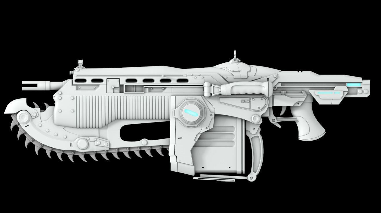 Miniatura Rifle Lancer Gears of War Impressão 3D