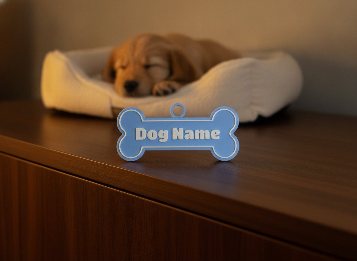 Placa de Identificação Pet Osso Personalizada