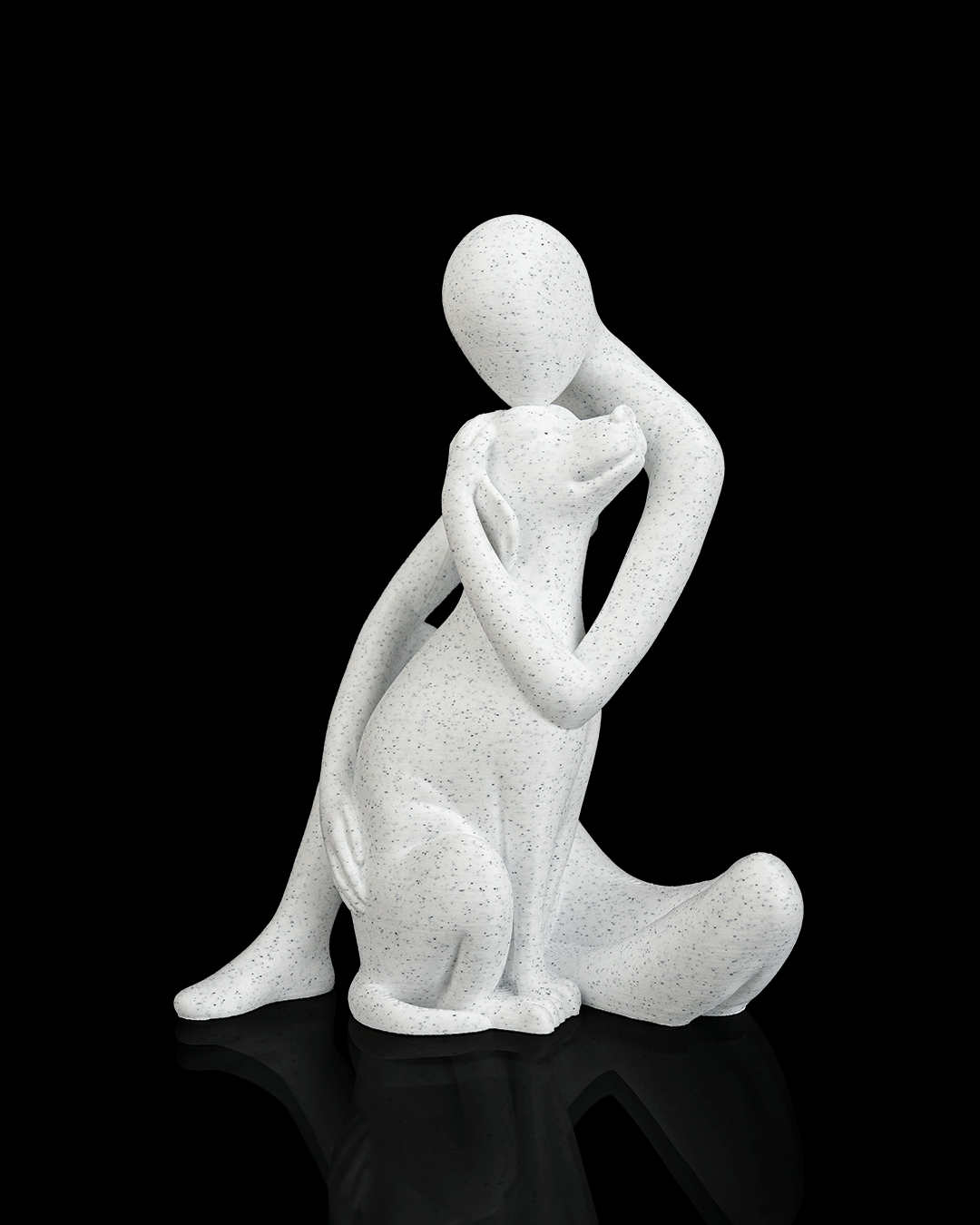 Foto da galeria do produto Escultura Abraço Pet Mármore 3D