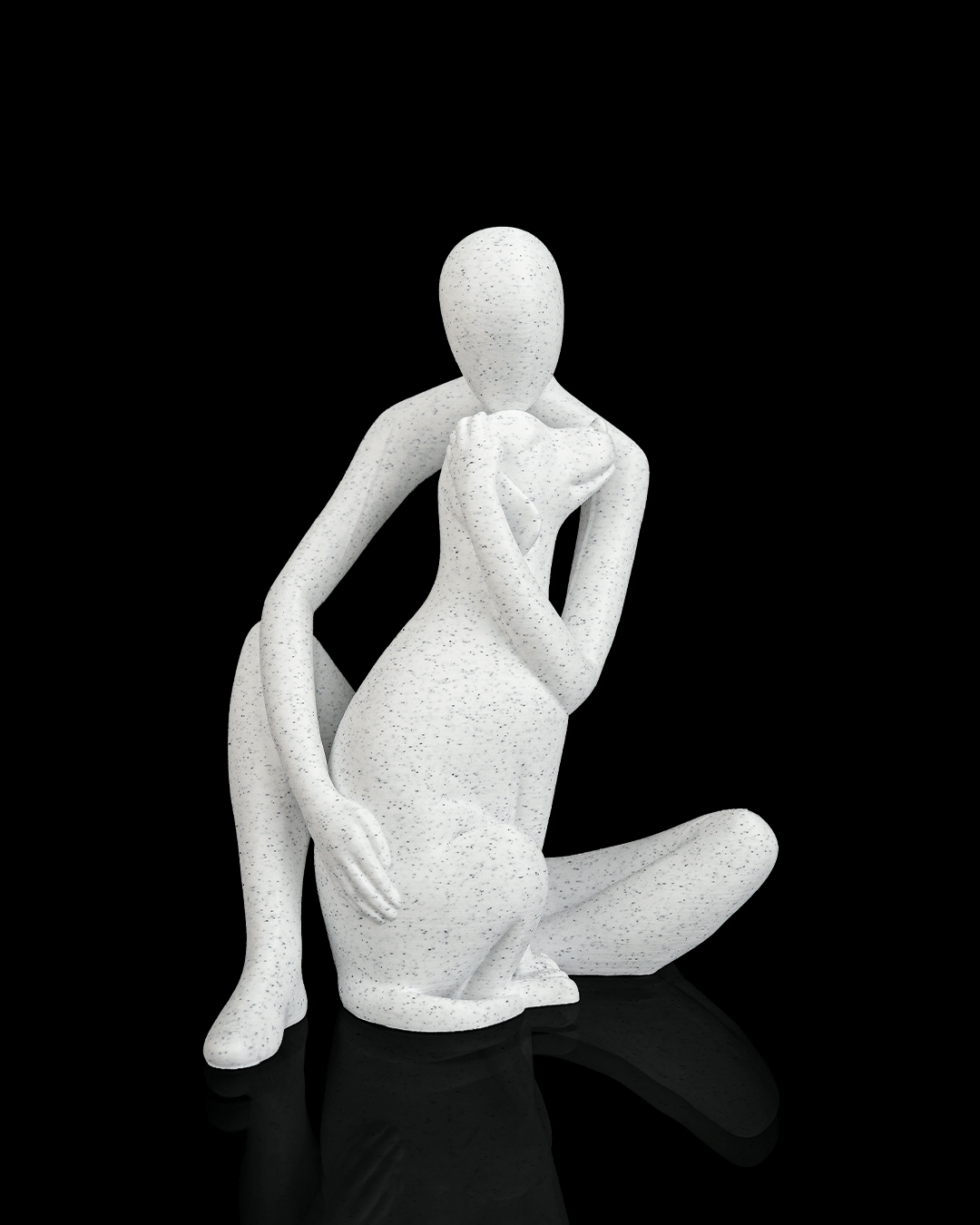 Foto da galeria do produto Escultura Abraço Pet Mármore 3D