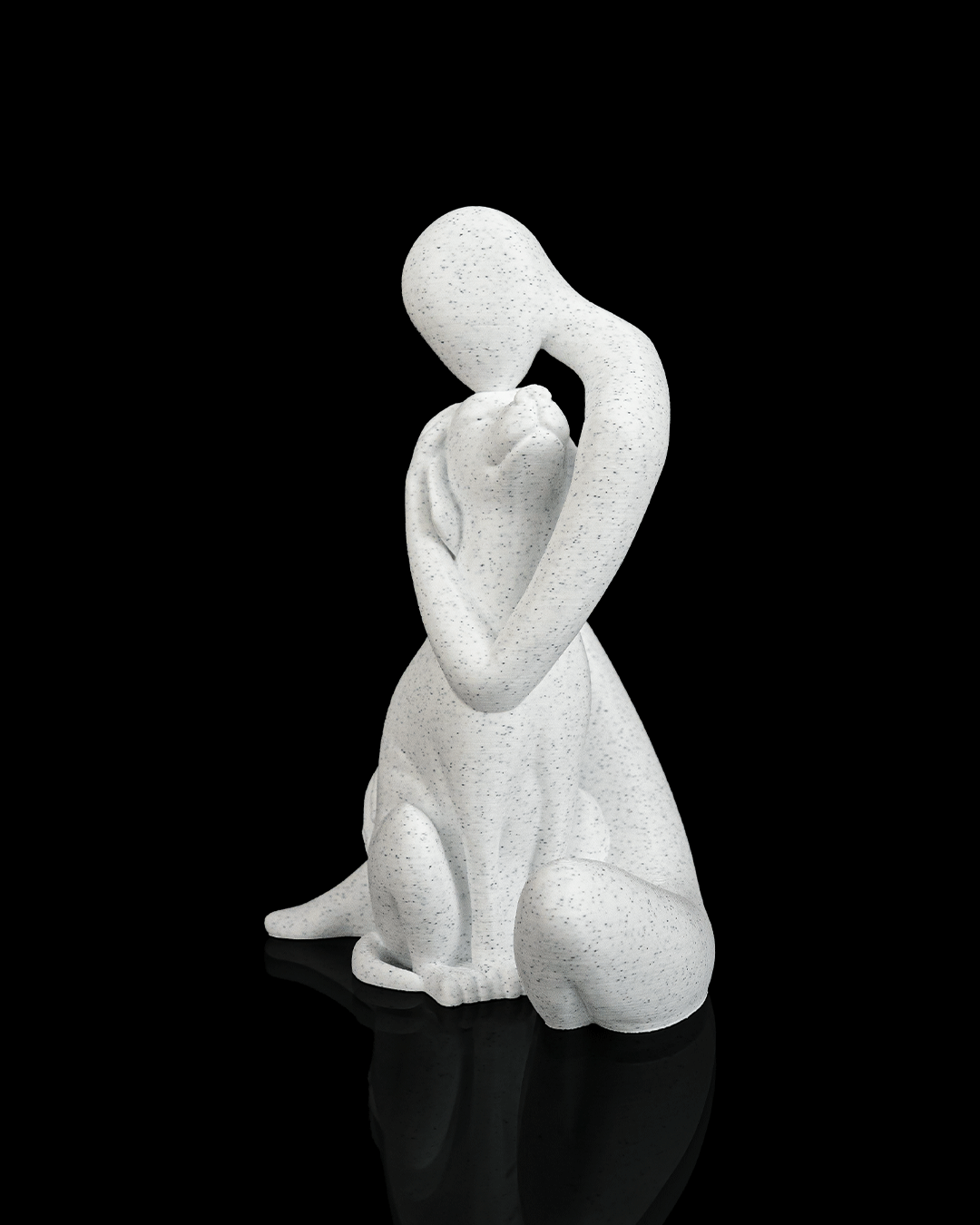 Foto da galeria do produto Escultura Abraço Pet Mármore 3D