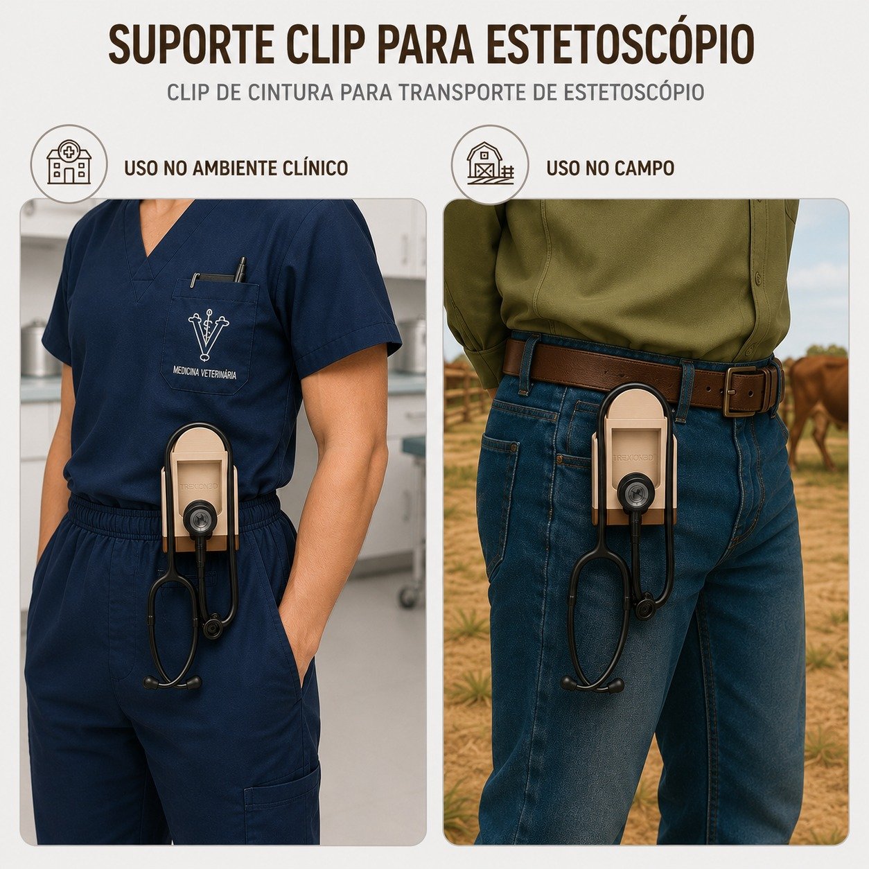 Suporte Clip para Estetoscópio Trexion3D — Liberdade e Praticidade na Sua Rotina