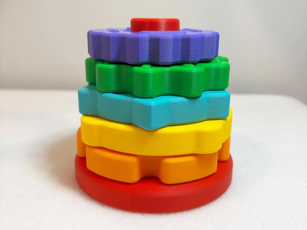 Torre de Encaixe e Engrenagens - Brinquedo Educativo Infantil